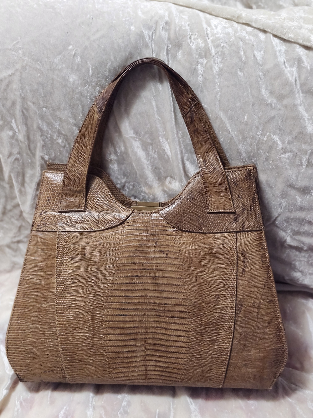 Lizard TAN/Brown Vintage Shoulder HandBag